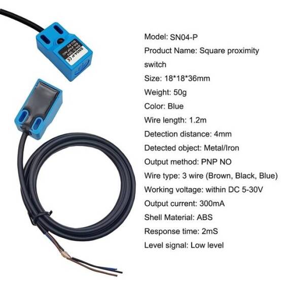 Mavi SN04-P PNP DC10-30V Endüktif Mesafe Sensörü NO 3 Kablolu - 2