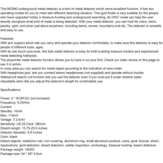 MD-4030 Yeraltı Metal Dedektörü - Altın Dedektörü Kulaklıklı Pilsiz - 3