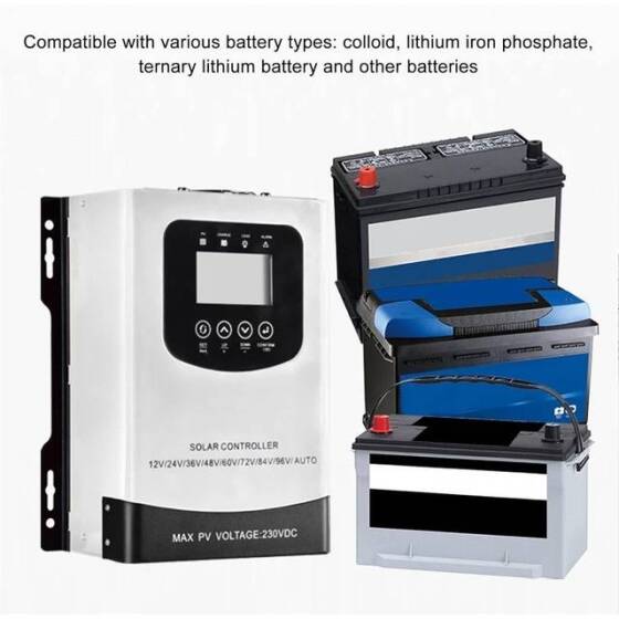 MPPT 70A 12V/24V/48V/72V/96V Akıllı LCD Güneş Kontrol Cihazı - PV Gerilimi 0V-230V - 2