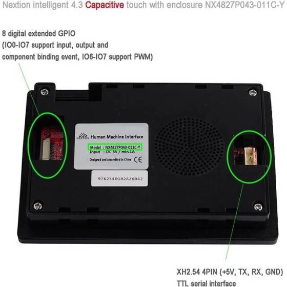 Nextion NX4827P043-011C-Y 4.3 İnç Kapasitif Dokunmatik Ekran-Kasalı - 2