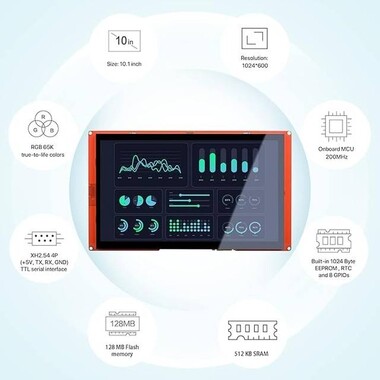 NX1060P101-011C-I - 10.1 Inch Nextion HMI Kapasitif Dokunmatik TFT Lcd Ekran - Dokunmatik - 3