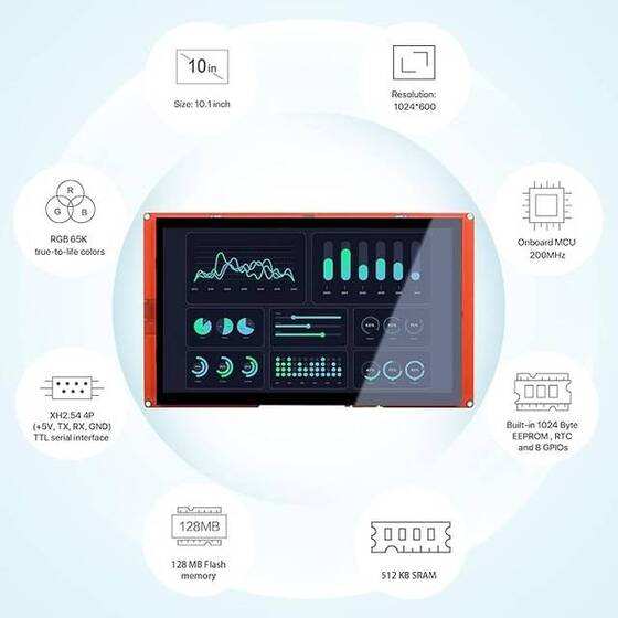 NX1060P101-011C-I - 10.1 Inch Nextion HMI Kapasitif Dokunmatik TFT Lcd Ekran - Dokunmatik - 3