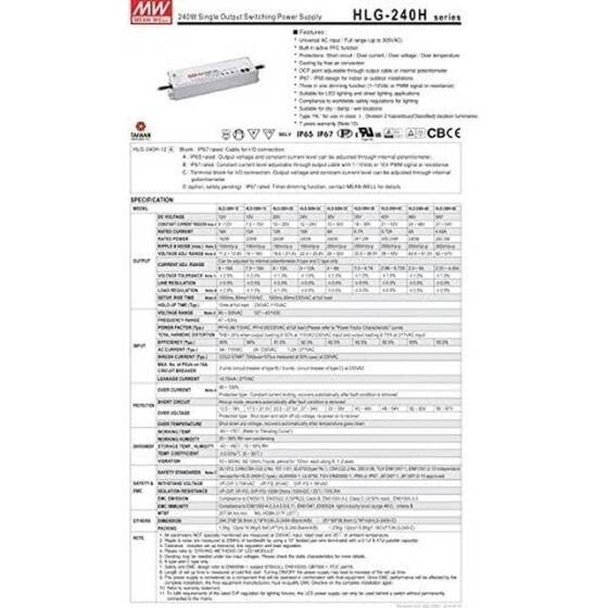 Orijinal Tayvan MEAN WELL HLG-240H-24A Su Geçirmez Güç Kaynağı - 2