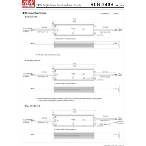 Orijinal Tayvan MEAN WELL HLG-240H-24B Su Geçirmez Güç Kaynağı - 3