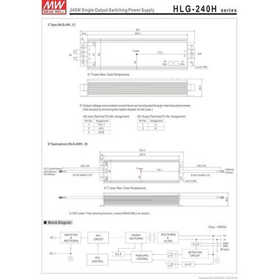 Orijinal Tayvan MEAN WELL HLG-240H-24B Su Geçirmez Güç Kaynağı - 4