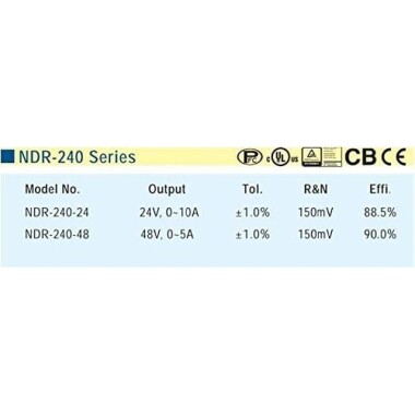 Orijinal Tayvan MEAN WELL NDR-240-24 Raylı Güç Kaynağı - 4
