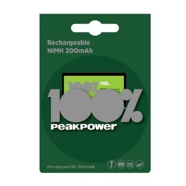 PeakPower 200mAh 9V Şarj Edilebilir Pil - PeakPower