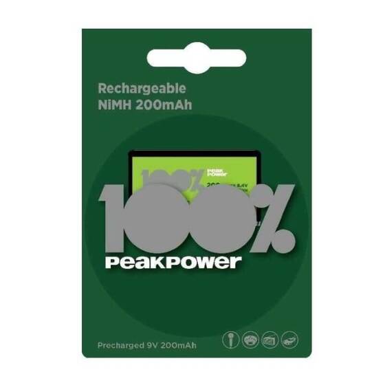 PeakPower 200mAh 9V Şarj Edilebilir Pil - 1