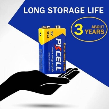 PKCELL 6F22 9V yüksek kaliteli kare karbon-çinko Pil - 2