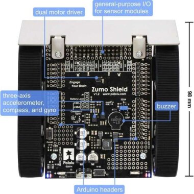 Pololu Zumo Robot Arduino Uyumlu v1.2 (75: 1 HP Motor) - 3