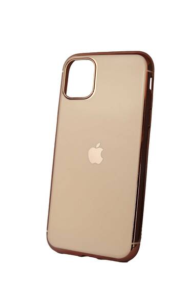 Pudra İphone 11, Apple Logolu Lazer Kesim Silikon Kılıf