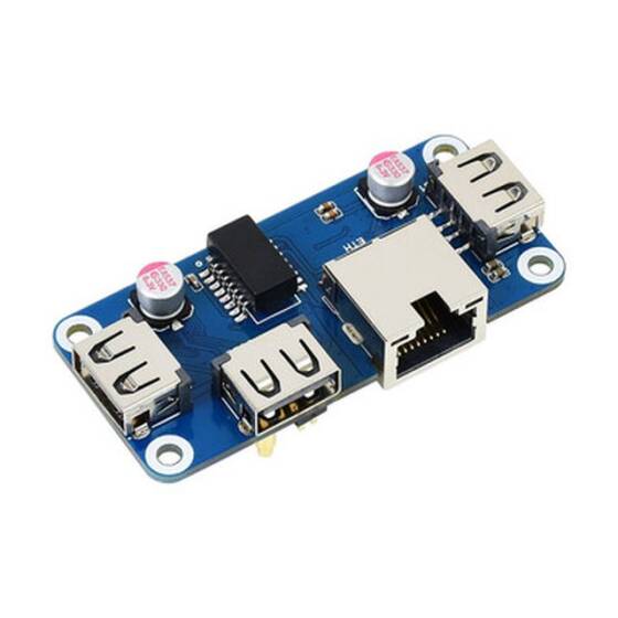 Raspberry için USB HUB HAT RJ45x1 USBx3 - 1