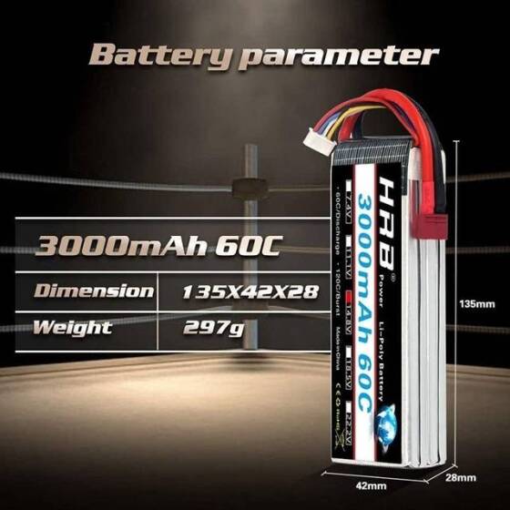 Kırmızı 2600MAH 4S 14.8V 25C Model Uçak LIPO Pil T Dişi - 2