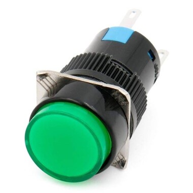Sarı LA128A 12V 8 Pin 16mm Kendinden Kilitli Yuvarlak Push Buton - 5