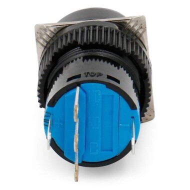 Sarı LA128A 24V 5 Pin 16mm Kendinden Kilitli Yuvarlak Push Buton - 5