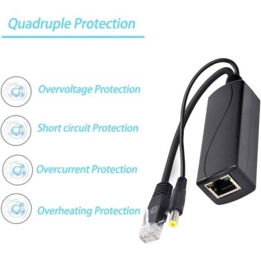 SDAPO Micro USB 100M PoE Ayırıcı 48V - 12V 1A - Çift Kart - 5