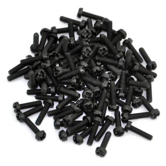 Siyah Plastik Vida M3x12mm - 2