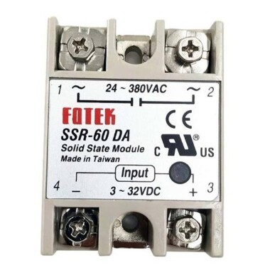 SSR-60DA Solid State Röle (DA Doğru Akım Kontrollü Alternatif Akım Anlamına Gelir) - 1
