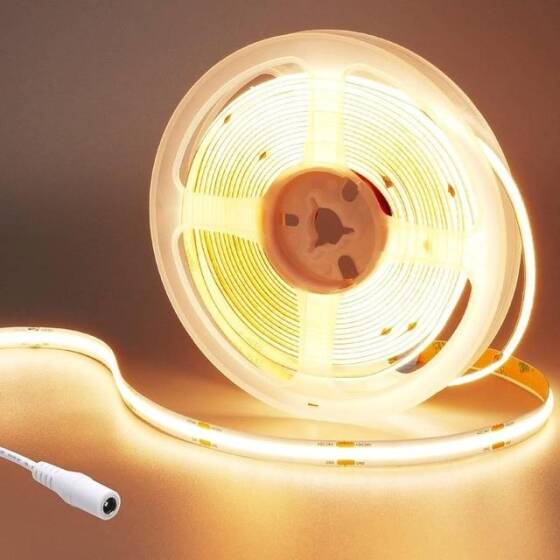 Su Geçirmez FC0B Ra09 3000K Sıcak Beyaz 24V SMD LED Şerit 416 LED/Metre Esnek 5 Metrelik Makara 8mm Genişlik - 1