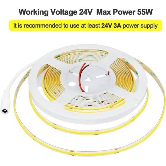 Su Geçirmez FC0B Ra09 3000K Sıcak Beyaz 24V SMD LED Şerit 416 LED/Metre Esnek 5 Metrelik Makara 8mm Genişlik - 4