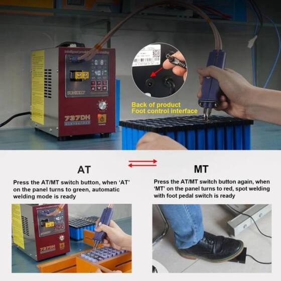 SUNKKO 737DH 4-3KW 18650 Pil Nokta Kaynakçı-70B Nokta Kaynak Kalemi İle UK Fişli 220V - 4