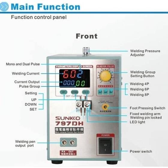 SUNKKO 797DH Ayak Pedalı Masa Üstü Punta Kaynak Makinası +70B Kaynakçı Kalemi UK Fişli 220V - 3