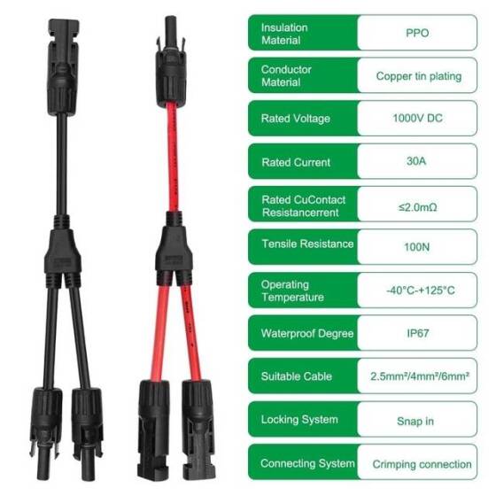 Takım MC4 30A 1000V Erkek Ve Dişi Takım PV Konnektörü - 5