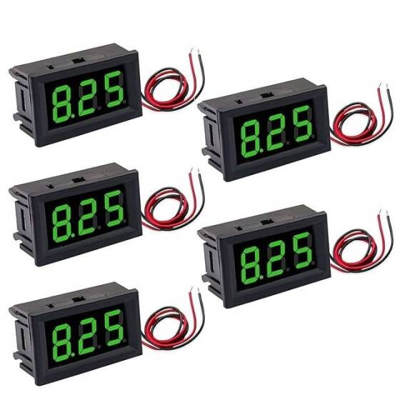 0.56 inç 3.5-30V İki Kablolu DC Voltmetre Yeşil - 1