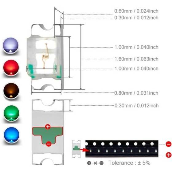 0603 (1615) RGB CA SMD LED - 3