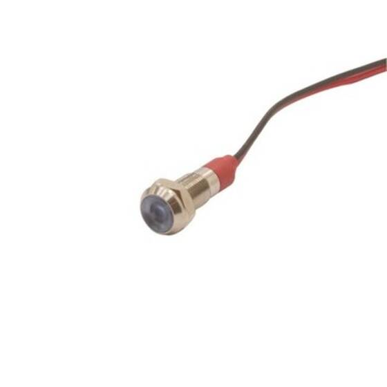 06L-P1 6mm 12-24V Kablolu Metal Sinyal Lambası - Mavi - 1