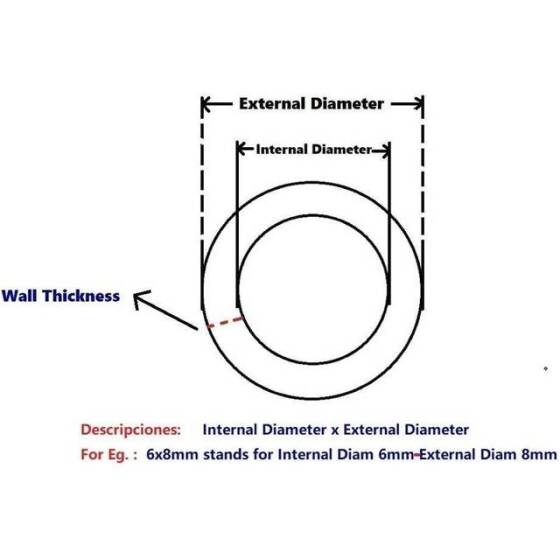 1 Metre Gri Esnek Kauçuk Şeffaf Hortum - Slikon Tüp ID 6mm X 8mm OD - 3