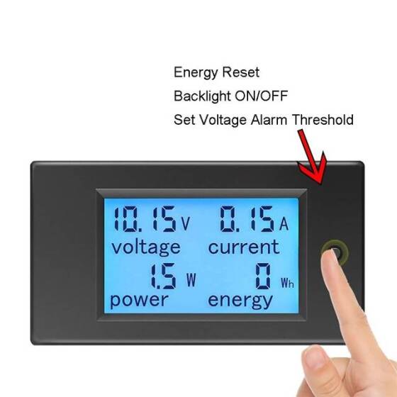 100V 20A OLED Dijital Test Cihazı Amp Volt Güç ölçer Zaman Kapasitesi Enerji Sıcaklığı - 4