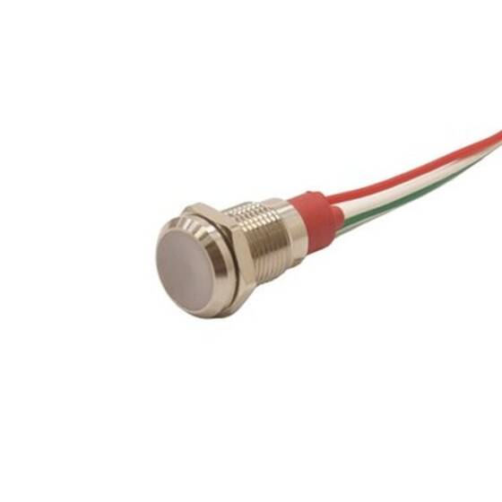 10L-P1/RG+ 10mm 12-24V Kablolu Metal Sinyal Lambası - 2 Renk Anot - 1