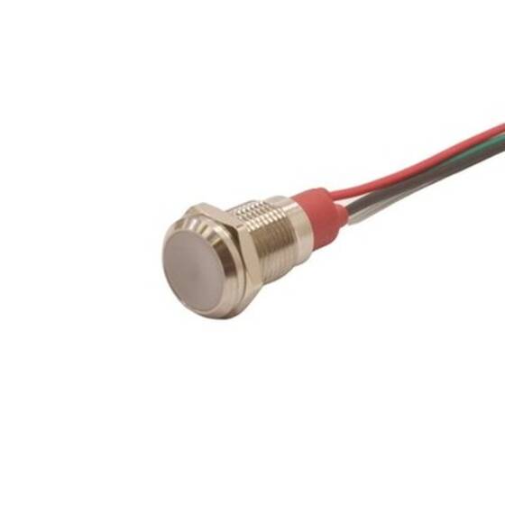 10L-P1/RG- 10mm 12-24V Kablolu Metal Sinyal Lambası - 2 Renk Katot - 1