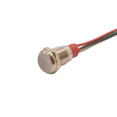 10L-P1/RGY- 10mm 12-24V Kablolu Metal Sinyal Lambası - 3 Renk Katot - Görsu Elektronik