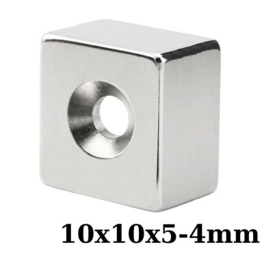 10x10x5-4mm Havşa Delikli Neodyum Güçlü Mıknatıs - Neodim Magnet - Görsu Elektronik