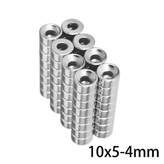 10X5-4mm Havşa Delikli Neodyum Güçlü Mıknatıs - Neodim Magnet - 1