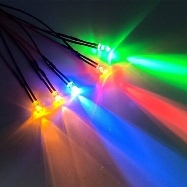 110V 3mm Şeffaf Mavi LED 20cm Kablolu - 4