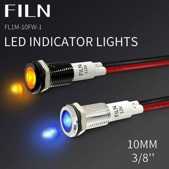 12-18V 10mm Şeffaf Yeşil LED 20cm Kablolu - 3