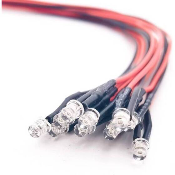 12-18V 3mm Şeffaf Pembe LED 20cm Kablolu - 4
