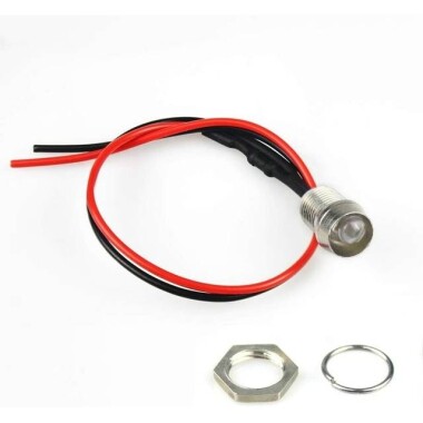 12-18V 8mm Şeffaf Sarı LED 20cm Kablolu - 3
