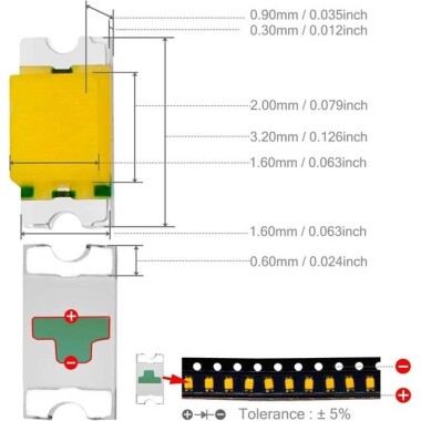 1206 (3216) Sıcak Beyaz SMD LED - 2