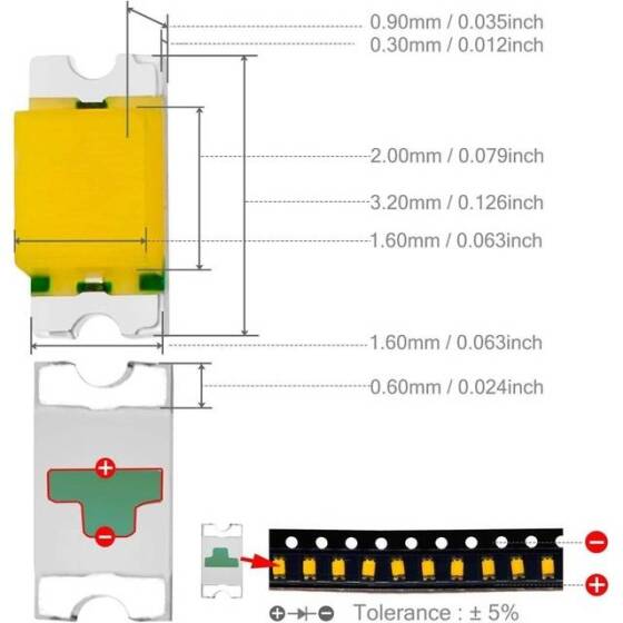 1206 (3216) Sıcak Beyaz SMD LED - 2