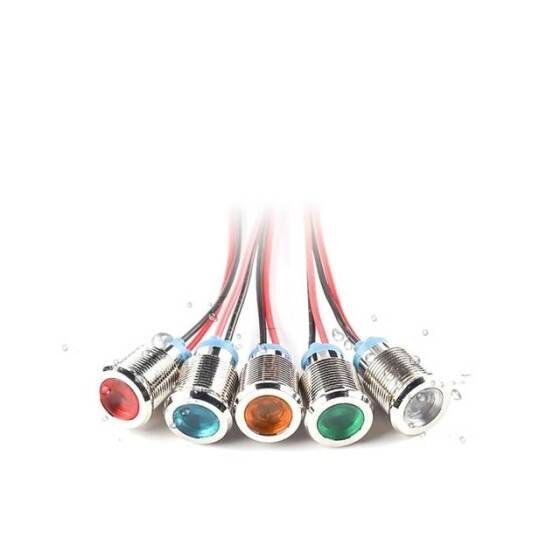 12mm 3-9V Sarı LED Metal Sinyal Lambası - Metal İndicator Light - 2