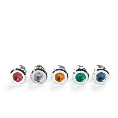 12mm 3-9V Sarı LED Metal Sinyal Lambası - Metal İndicator Light - 3