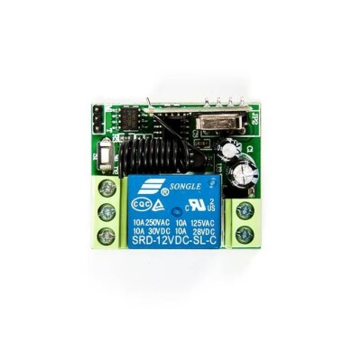 12V 1 Kanal Röle Modülü 315Mhz Kablosuz Uzaktan Kumanda 2 Butonlu - 10
