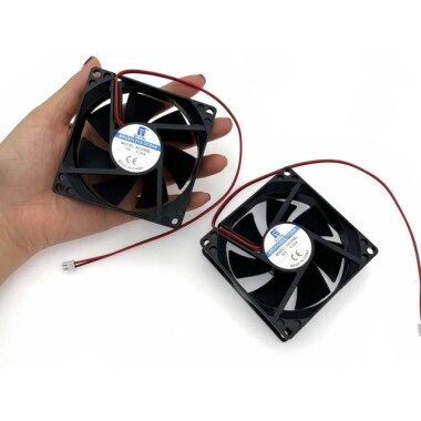 12V DC 0-25A 8025 Yağ İçeren Fan-XH2-54-2P 30cm Kablo Boyutu:80x80x25mm - 5