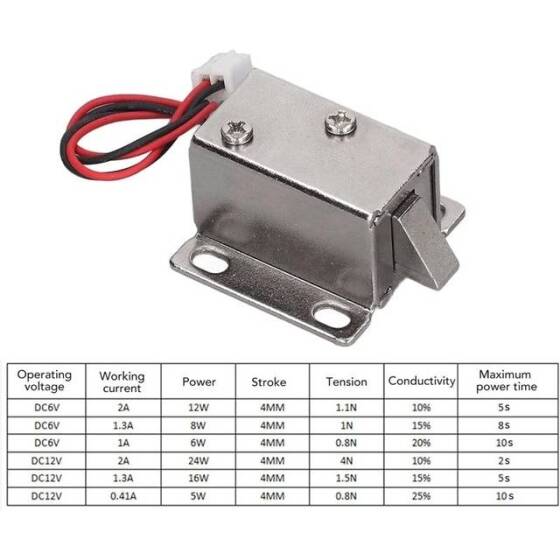 12V DC 0-8A 9-6W Elektromanyetik Kilit Aşağıya Doğru - 4