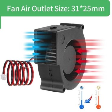 12V DC 0.0-33A 7530 Çift Bilyalı Santrifüj Fan-XH2-54-2P 30cm Kablo Boyutu:75x75x30mm - 2
