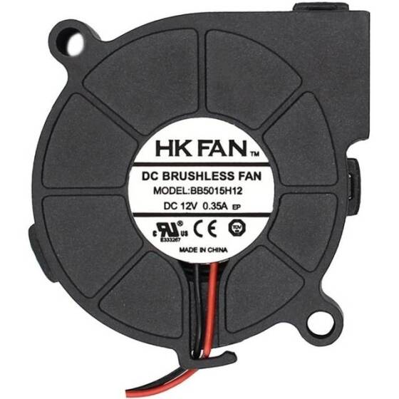 12V DC 5015 Çift Bilyalı Fan-XH2-54-2P 30cm Kablo Boyutu:50x50x15mm - 1